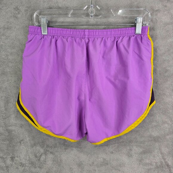 Womens Nike Dri-Fit Running Shorts Purple Yellow Polyester 3.5" Inseam Size M - Picture 7 of 11